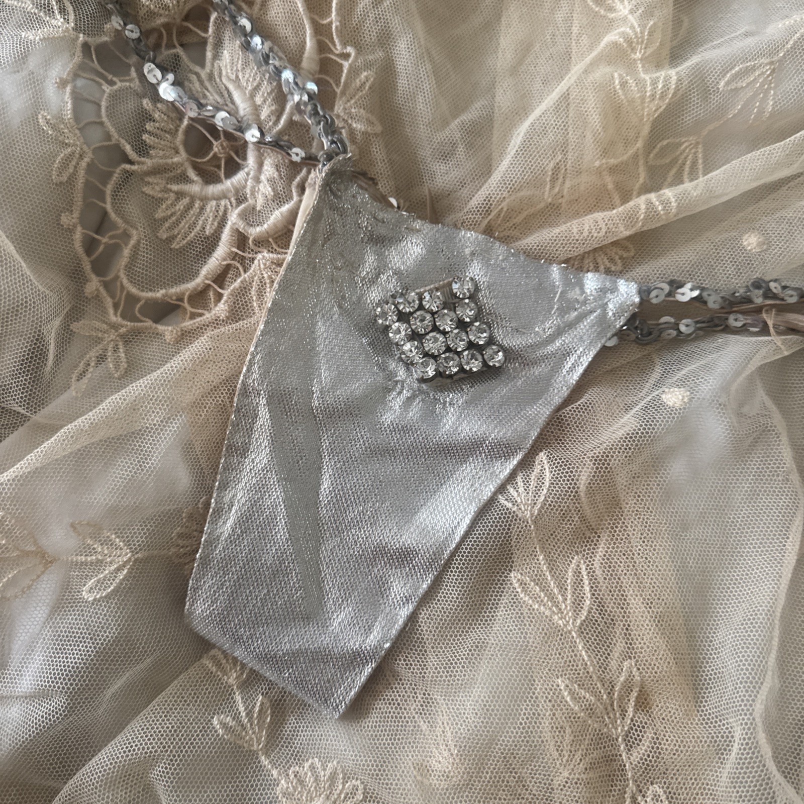Vintage 1940s 1950s Silver Rhinestone Sequin Showgirl Bottoms Costume Hollywood