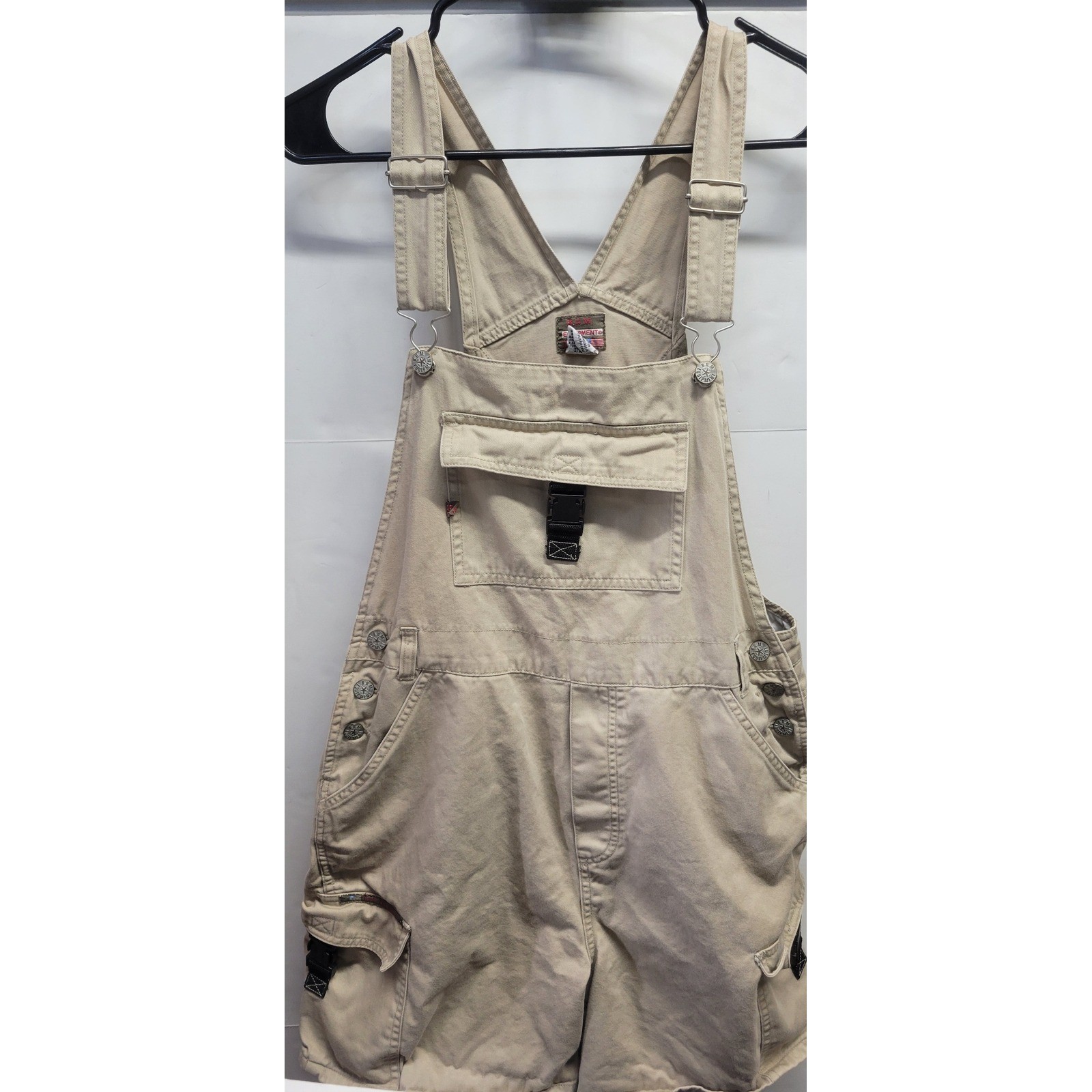 Vintage BUM Equipment Shortalls Women’s khaki. Overalls Denim 90s sz M