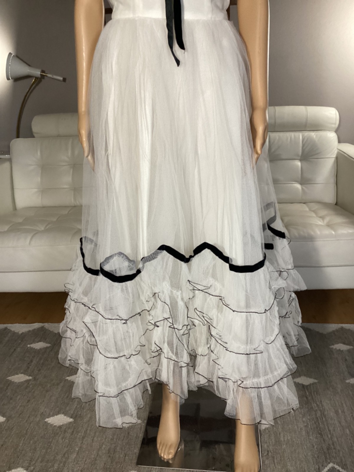Vintage 1950’s Will Steinman Original Black & White Tulle Strapless Party Dress