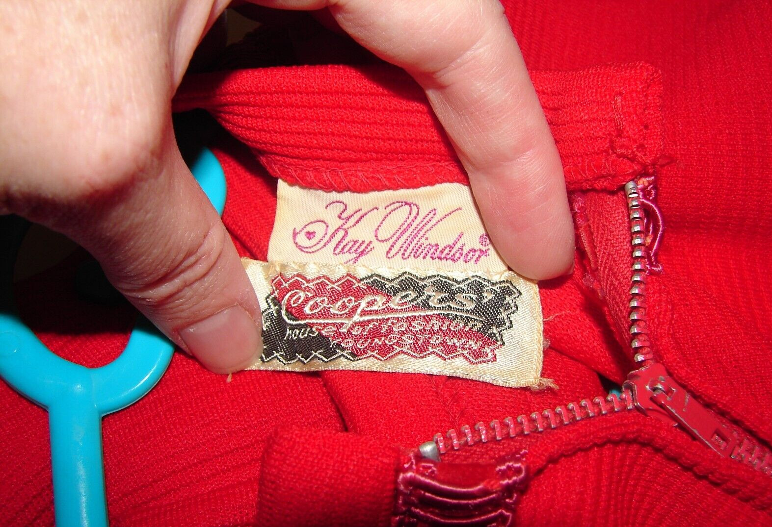 Vintage 60s Retro GoGo Red Polyester Dress Sleeveless Kay Windsor Ribbon Detail