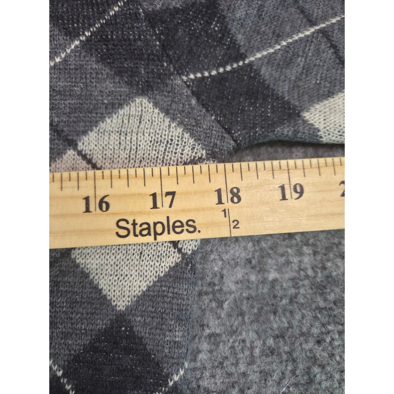 Vintage 70s Pendleton Argyle Sweater Wool Crewneck Gray USA Womens Petite S M