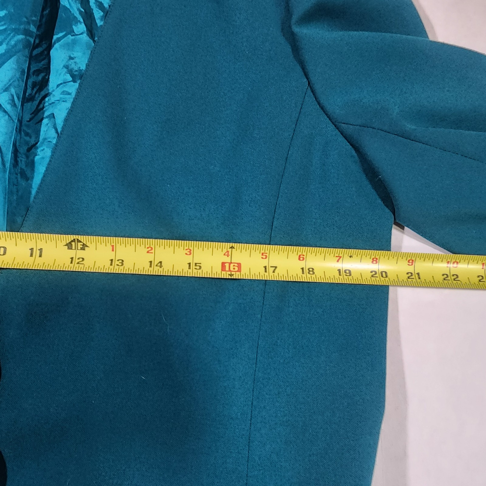 Vintage Worthington Essentials Sz 14 Blazer Skirt Suit Set Long Sleeve Green
