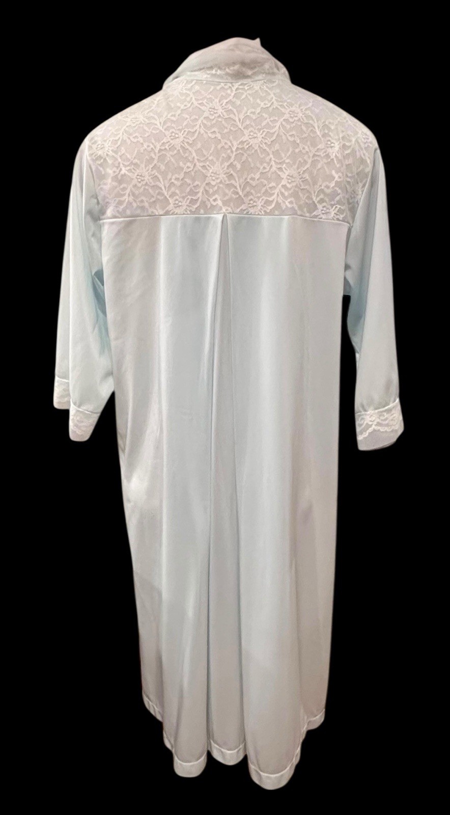 Vintage Henson Kickernick Chiffon Blue Pleated Dressing Gown House Coat Sz L