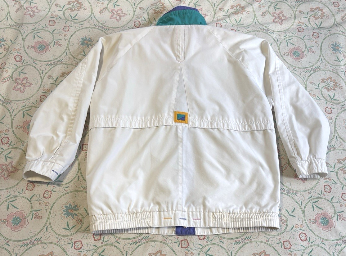 Current Seen White Colorblock Windbreaker Women M Made In Russia Vintage 80s/90s