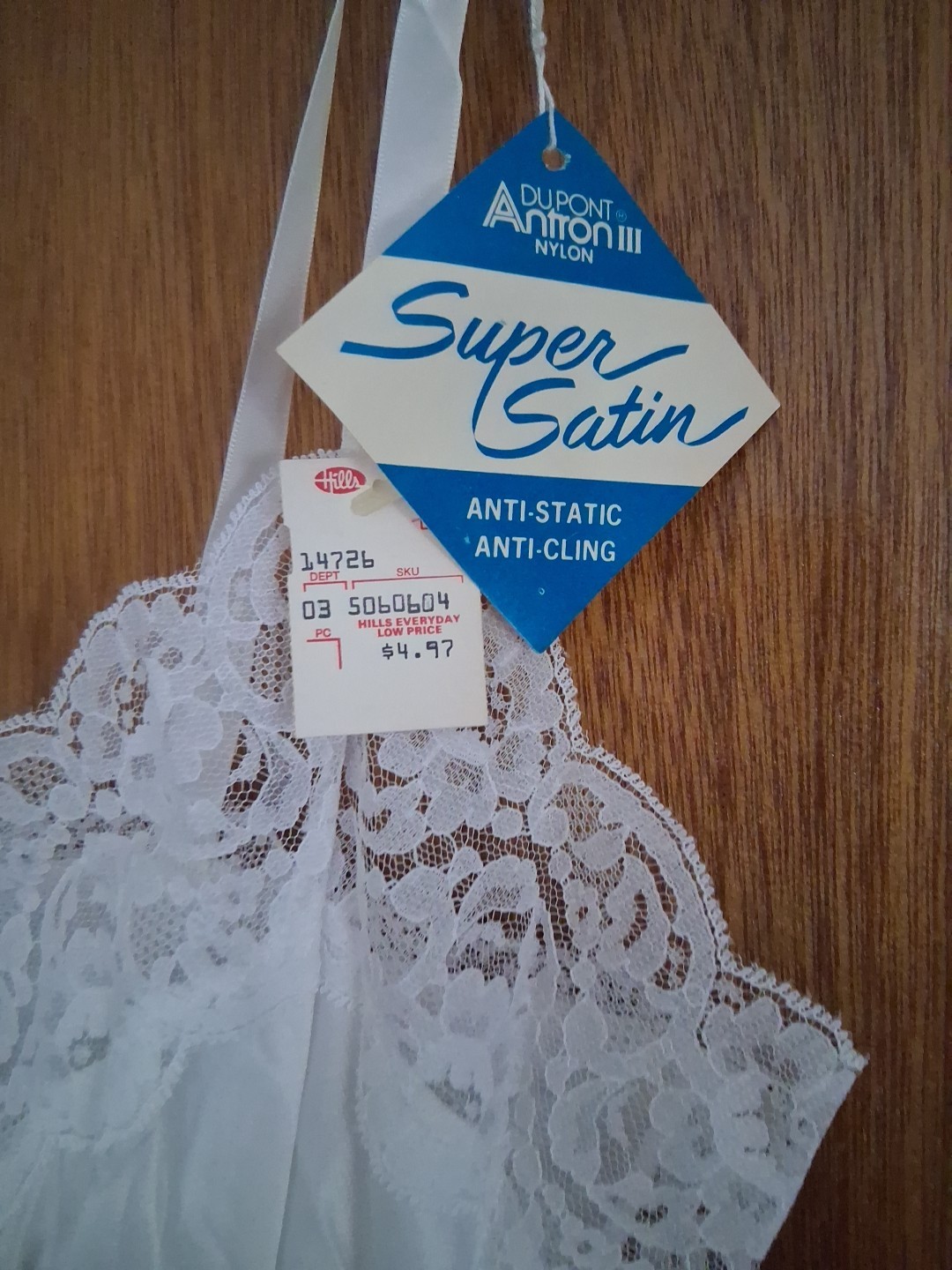 Richform 100% Nylon White Full Slip Lacey Vintage Size 38 NWT