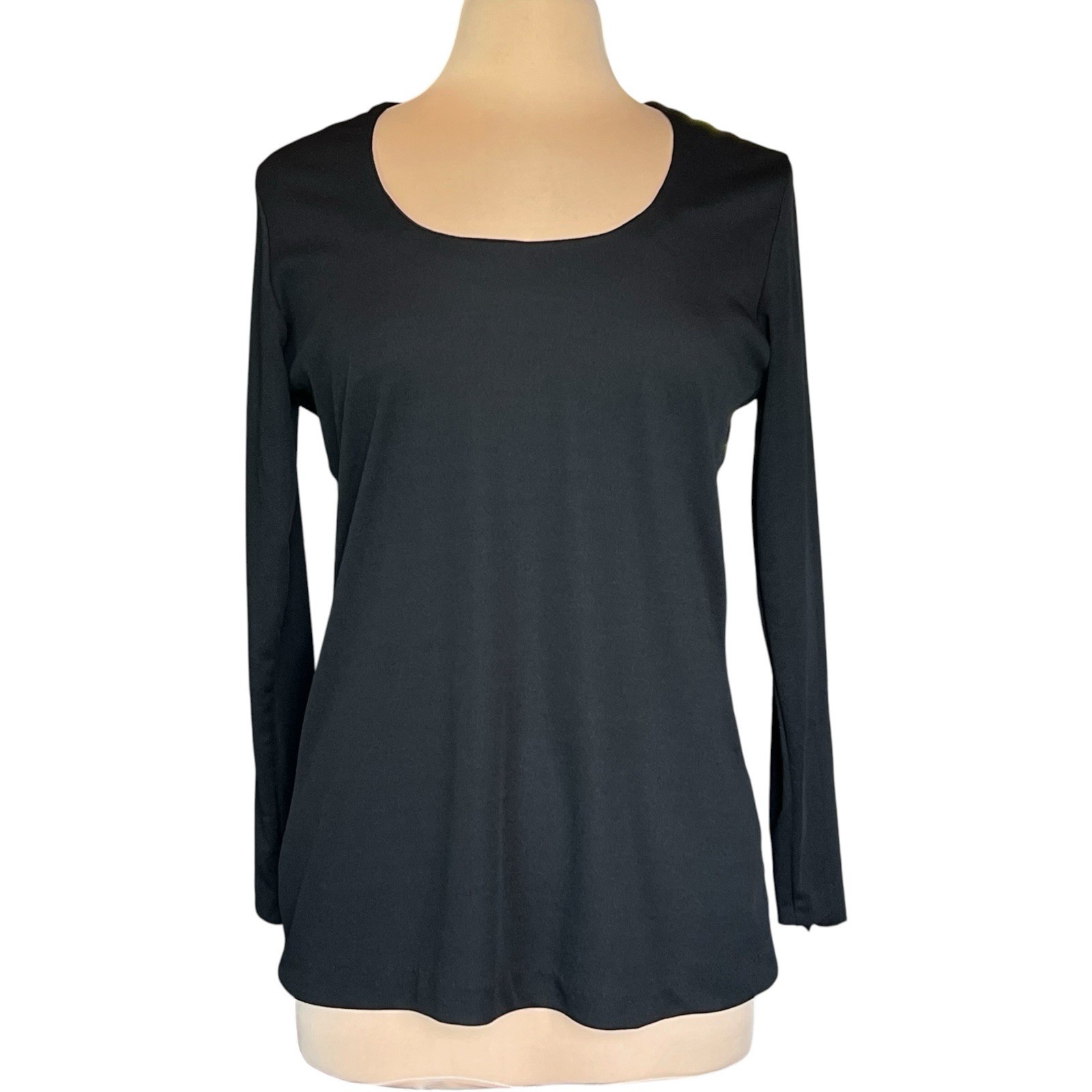 Vintage Saks Fifth Avenue Black Slinky Stretch Top ILGWU Union Made Fits M or L