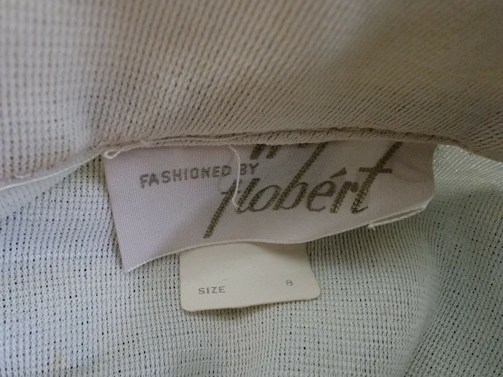 VINTAGE FLOBERT BUTTON FRONT WITH SIDE POCKETS BEIGE METALLIC DRESS SIZE 8 TAGS