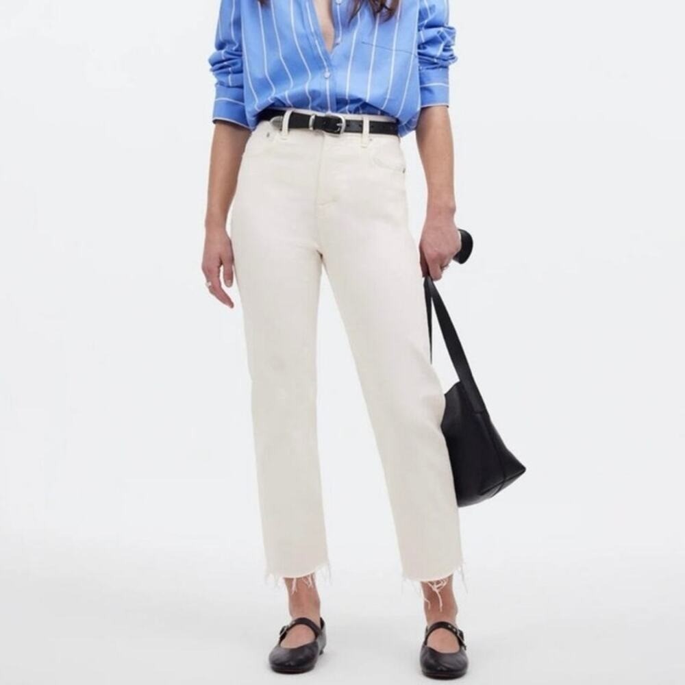 Madewell The ’90s Straight Crop Jean Size 25 in Tile White