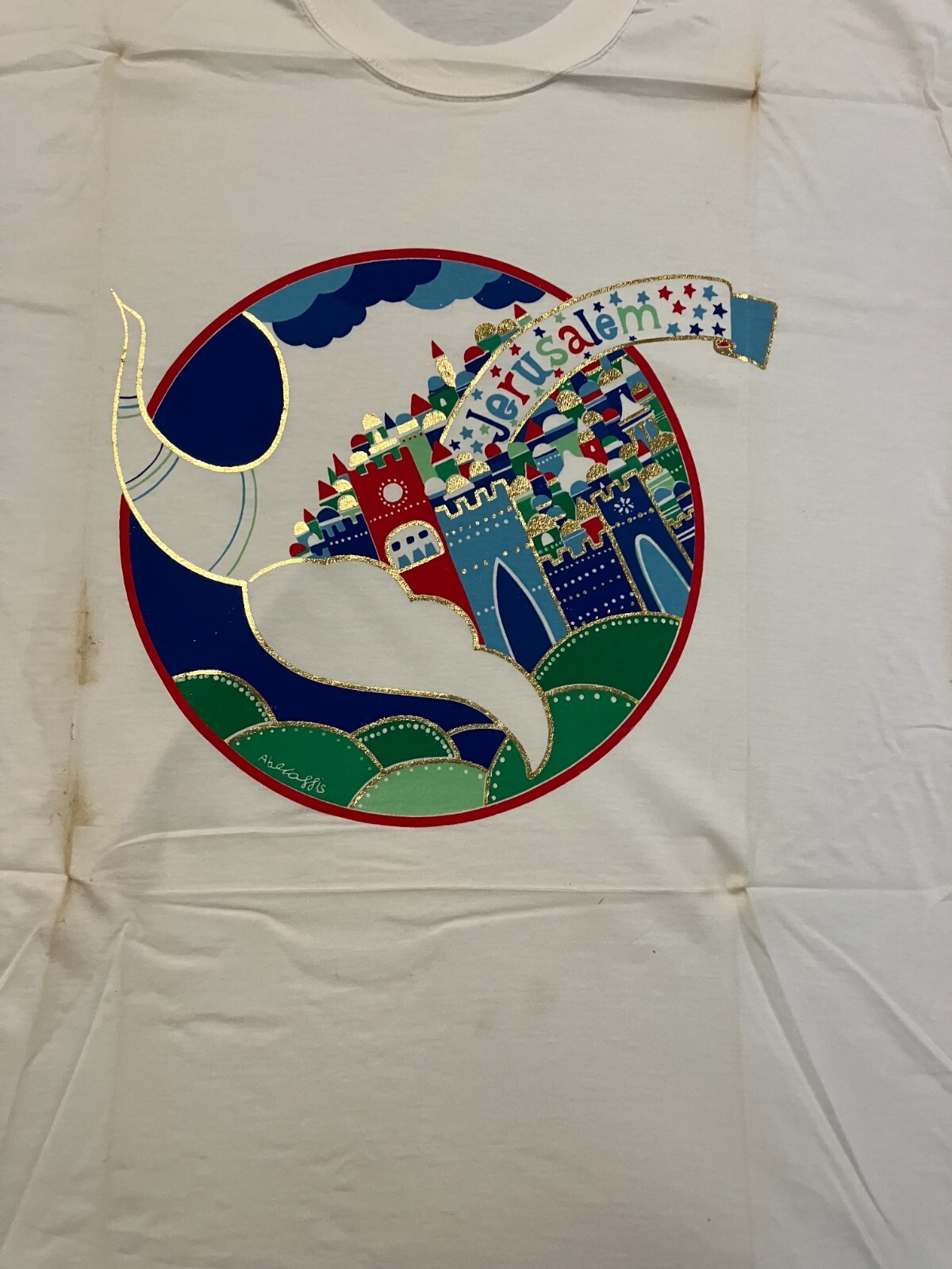 Vintage Beautiful Hand Printed Silk Screen Shirt