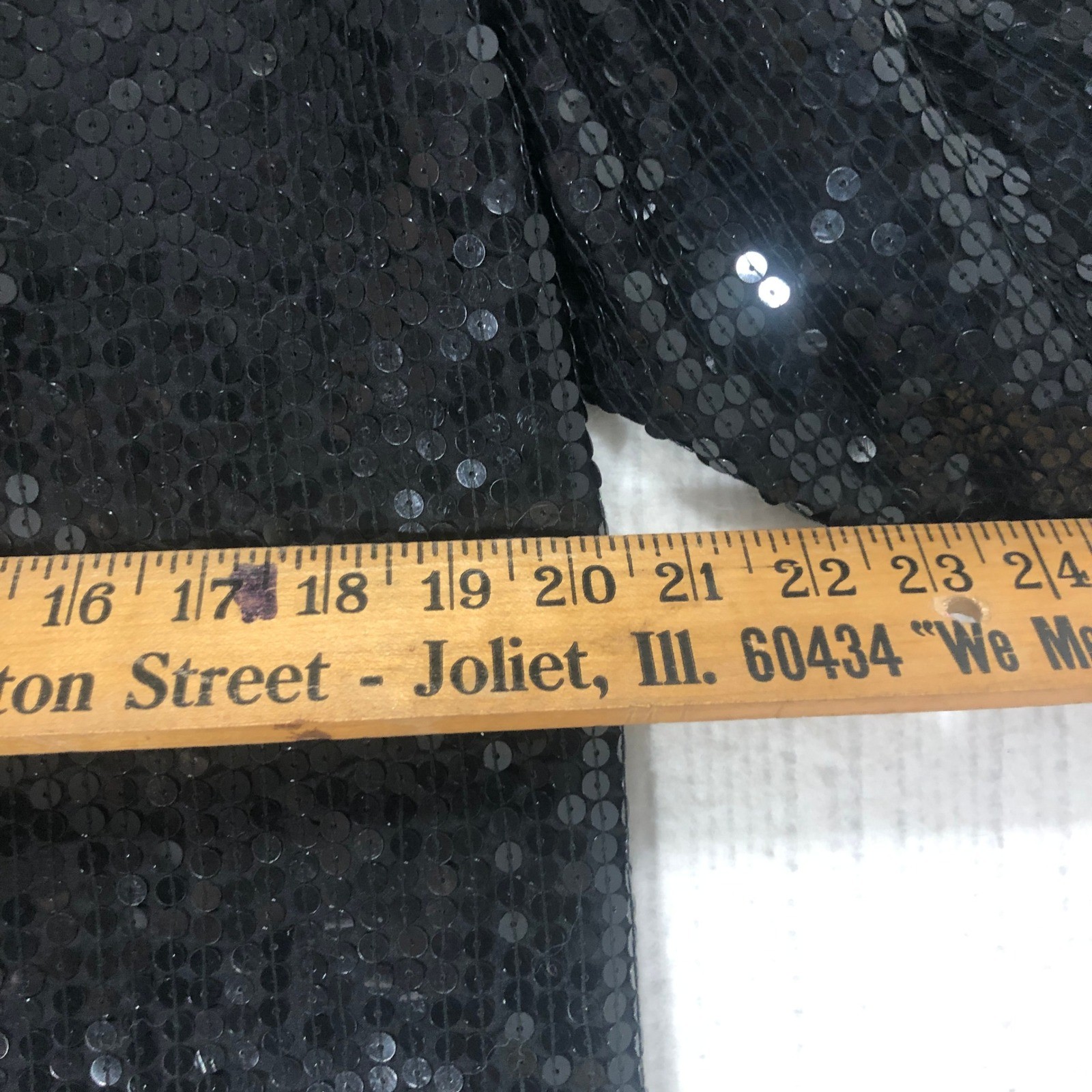 At Once Vintage 100% Silk Black Sequin Open Front Evening Jacket Medium RN 73283