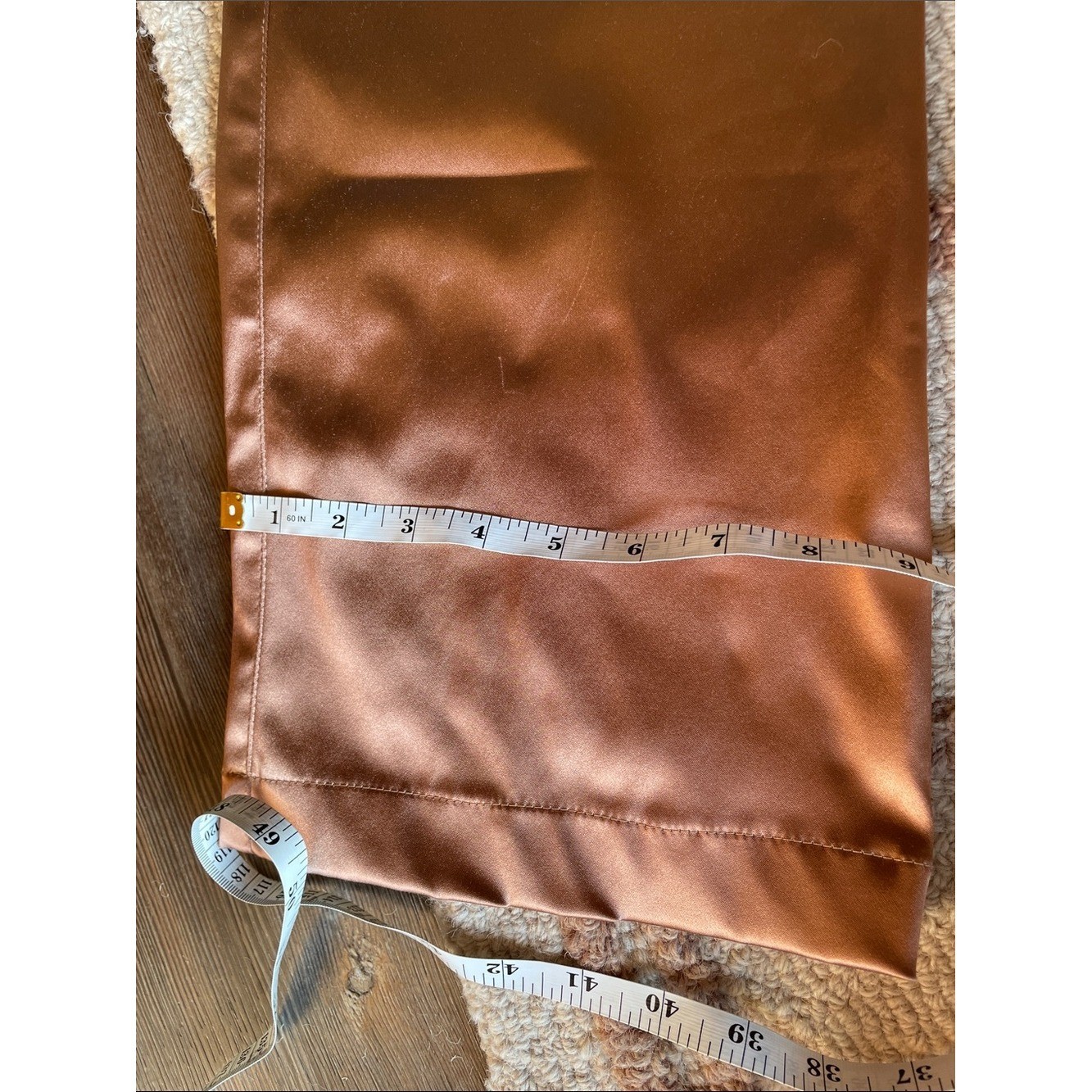 Vintage St. John Griffith & Gray Liquid Satin Wide Leg Pants Rose Gold Bronze 10