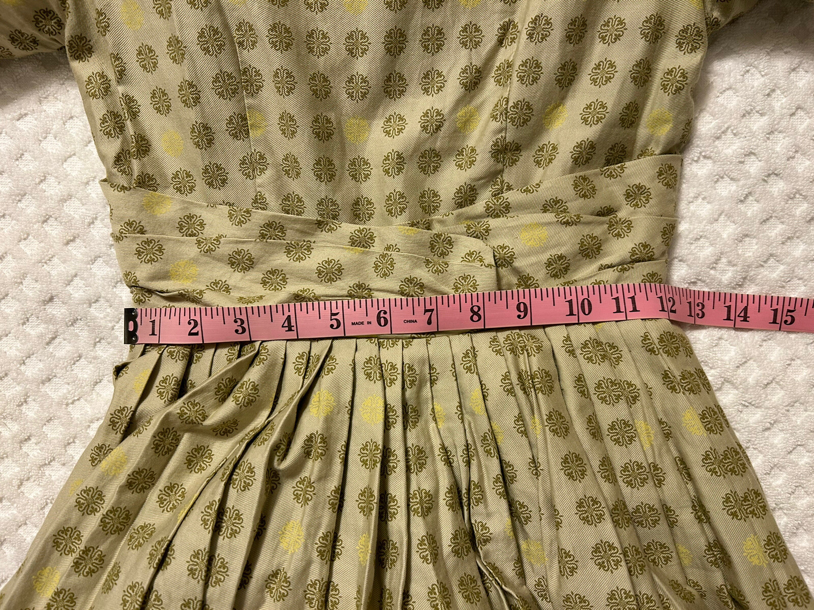 Vtg. 60s Tommy Carol Dress Sz.8 100% Cotton Fit & Flare Metal Zip 30-24-38