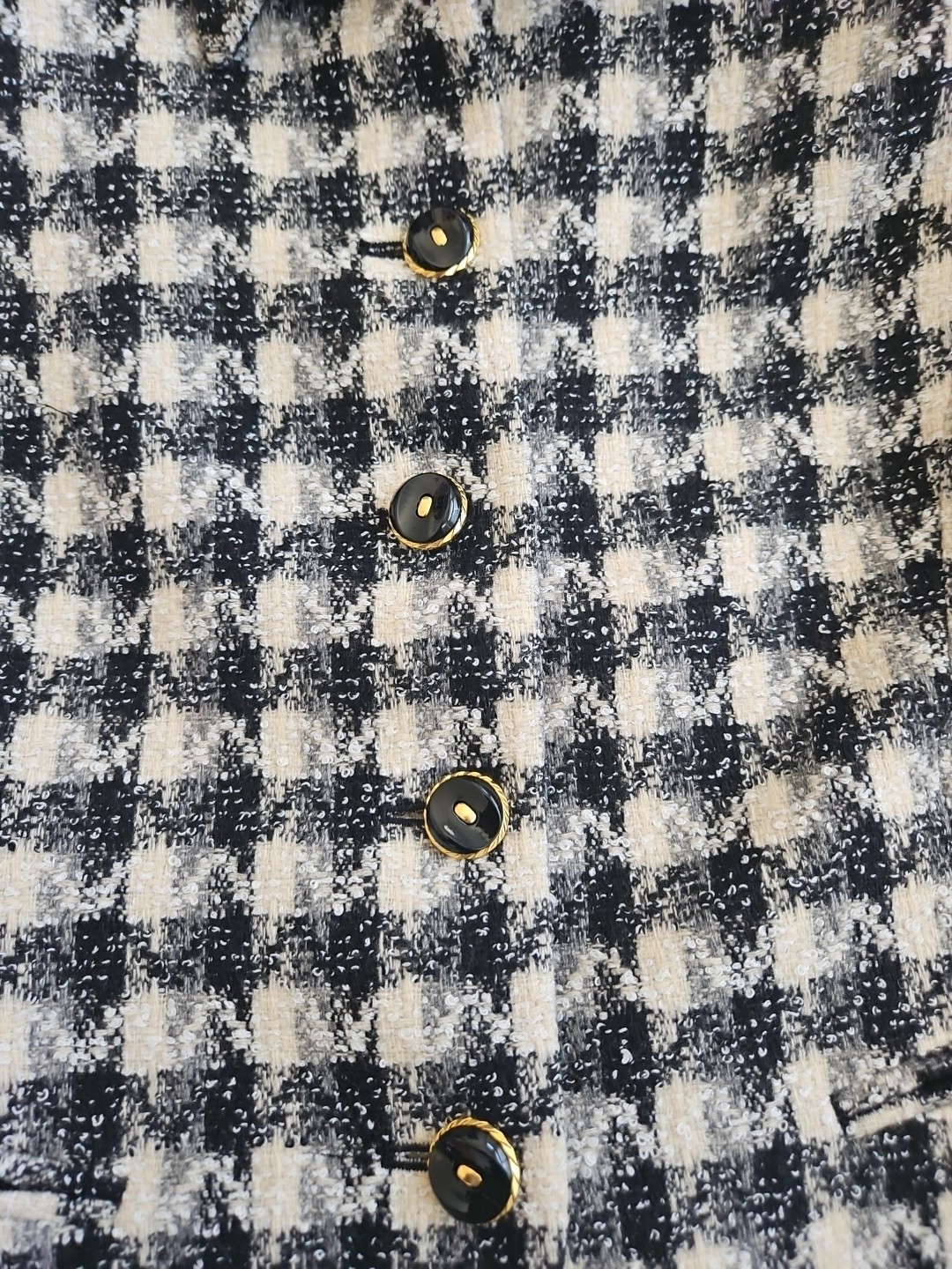 Amanda Smith Yellow & Black Plaid Wool Blend Blazer Sz 14