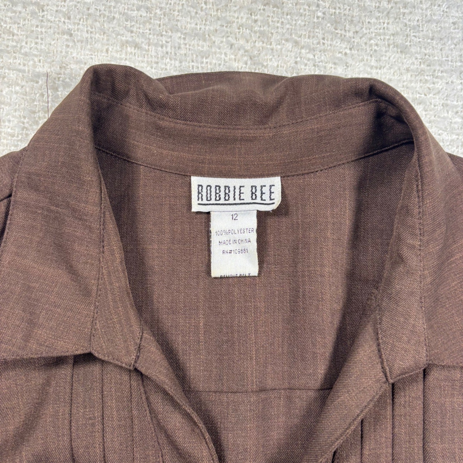 vintage robbie bee espresso brown midi dress corporate goth office siren chic