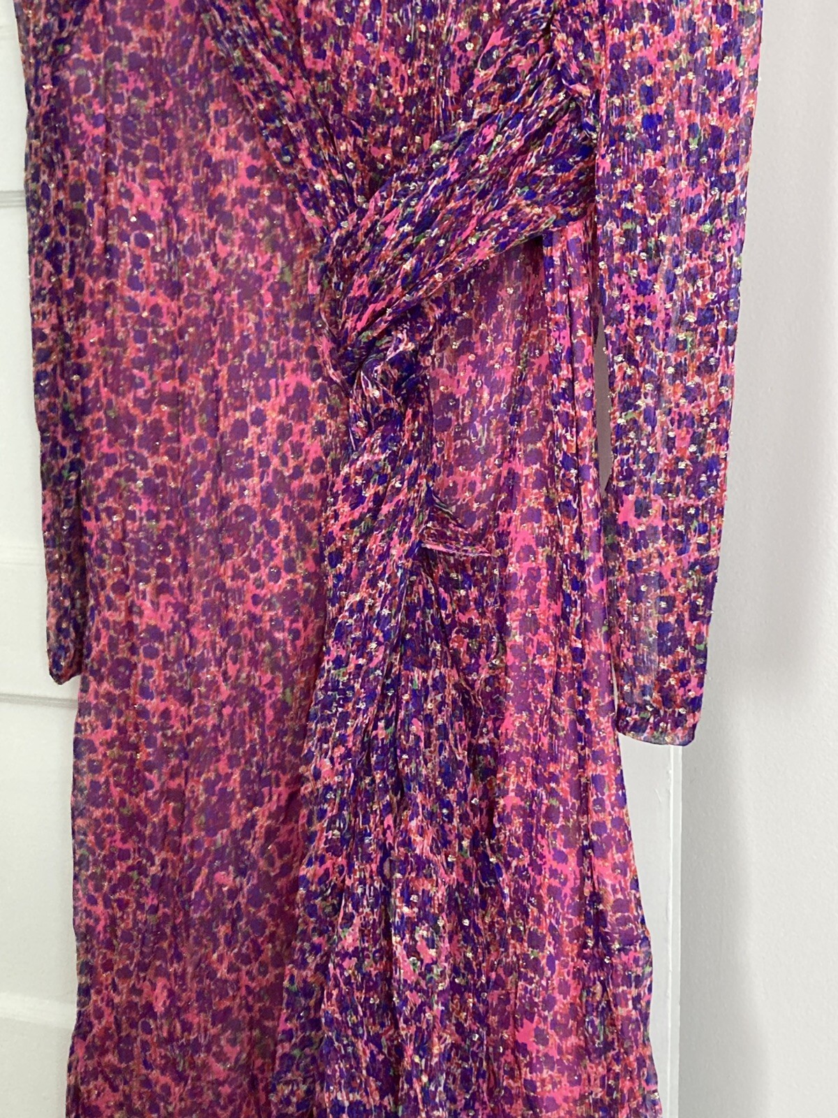 Sara Fredrick’s 1960s Vintage Pink Glitter Versatile Silk Wraparound Scarf Dress