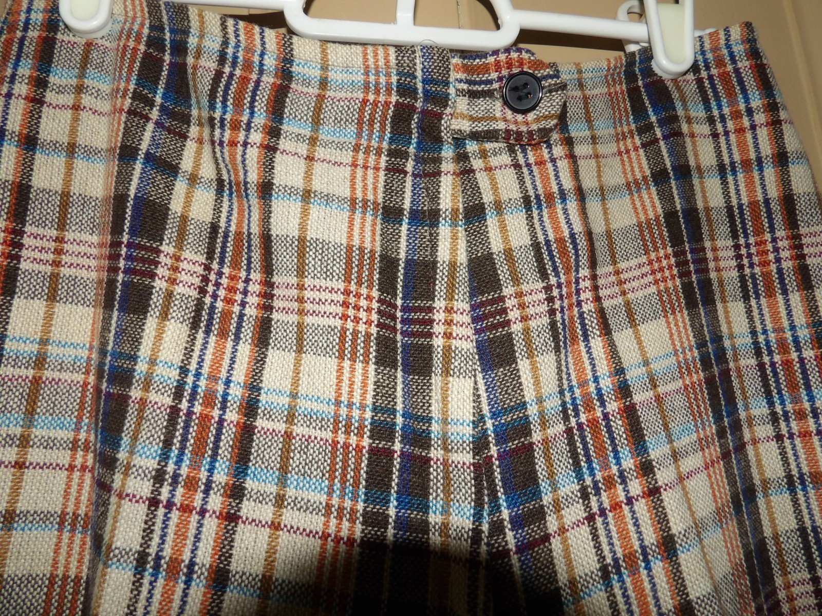 Two Pair Vintage 70s Plaid Trousers High Waist Wide Flare Leg 27″ Waist 31″ 32″L