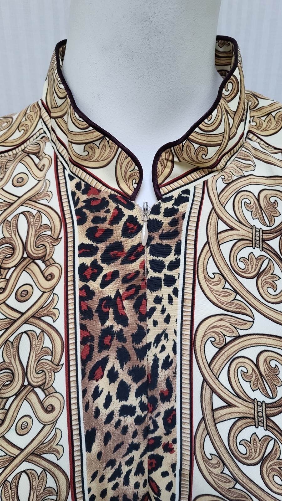 Vintage RUTH NORMAN New York Saks Fifth Ave Animal Print Caftan Lounge Dress