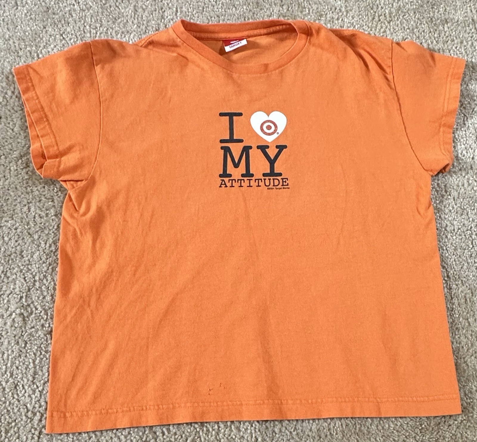 Vintage 2001 Target Women’s T-Shirt Large Orange Graphic Print USA Made Y2K