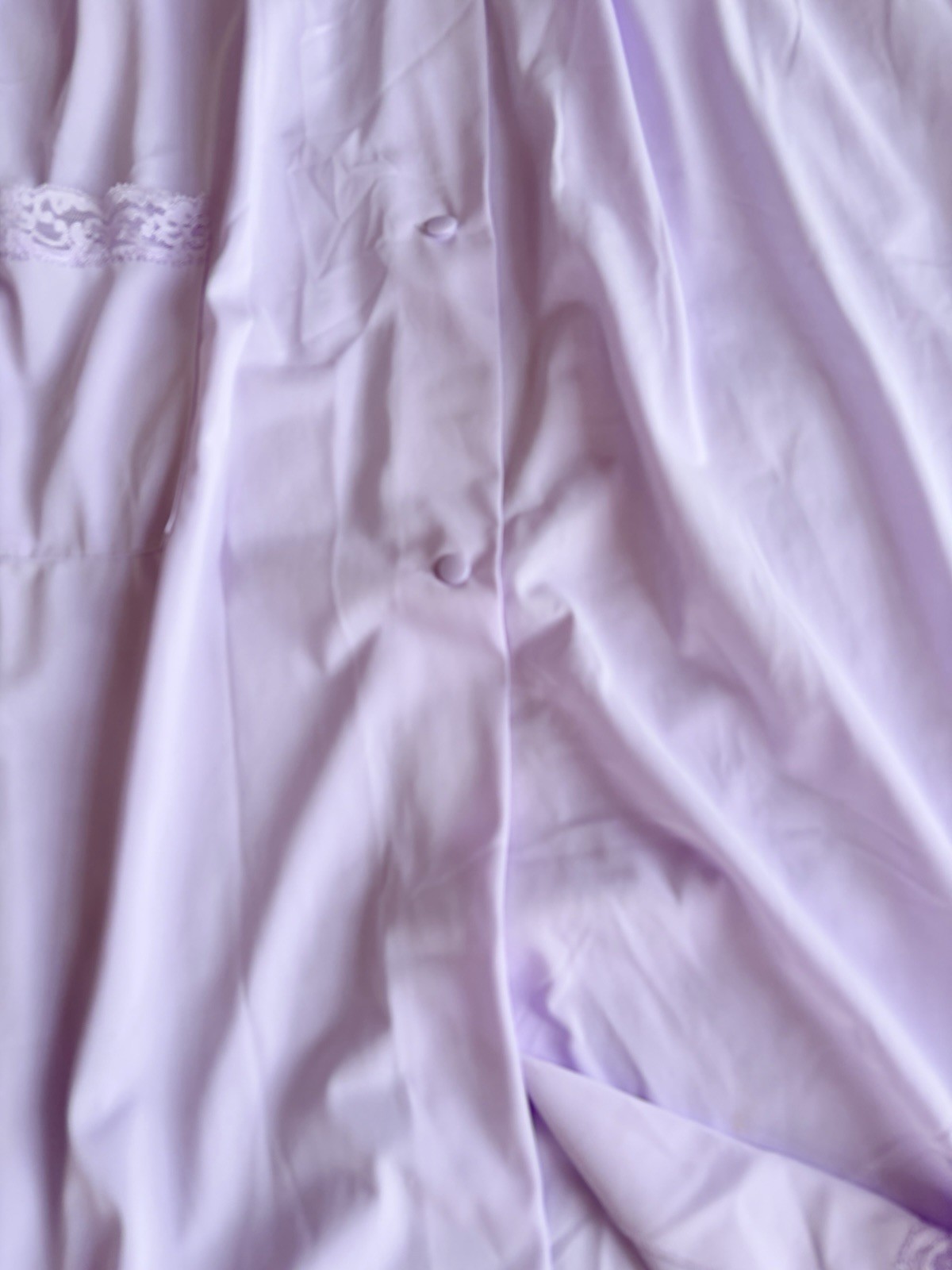 VTG Shadowline Nightgown Robe Lilac Lace Romantic Sleepwear Front Button Retro