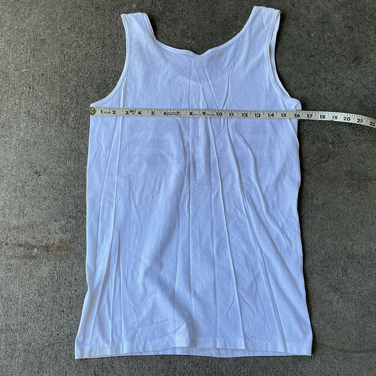 Vintage 80s BELTON 100% Cotton Tank Top STANFORD CREW 86 White Red Pre Shrunk
