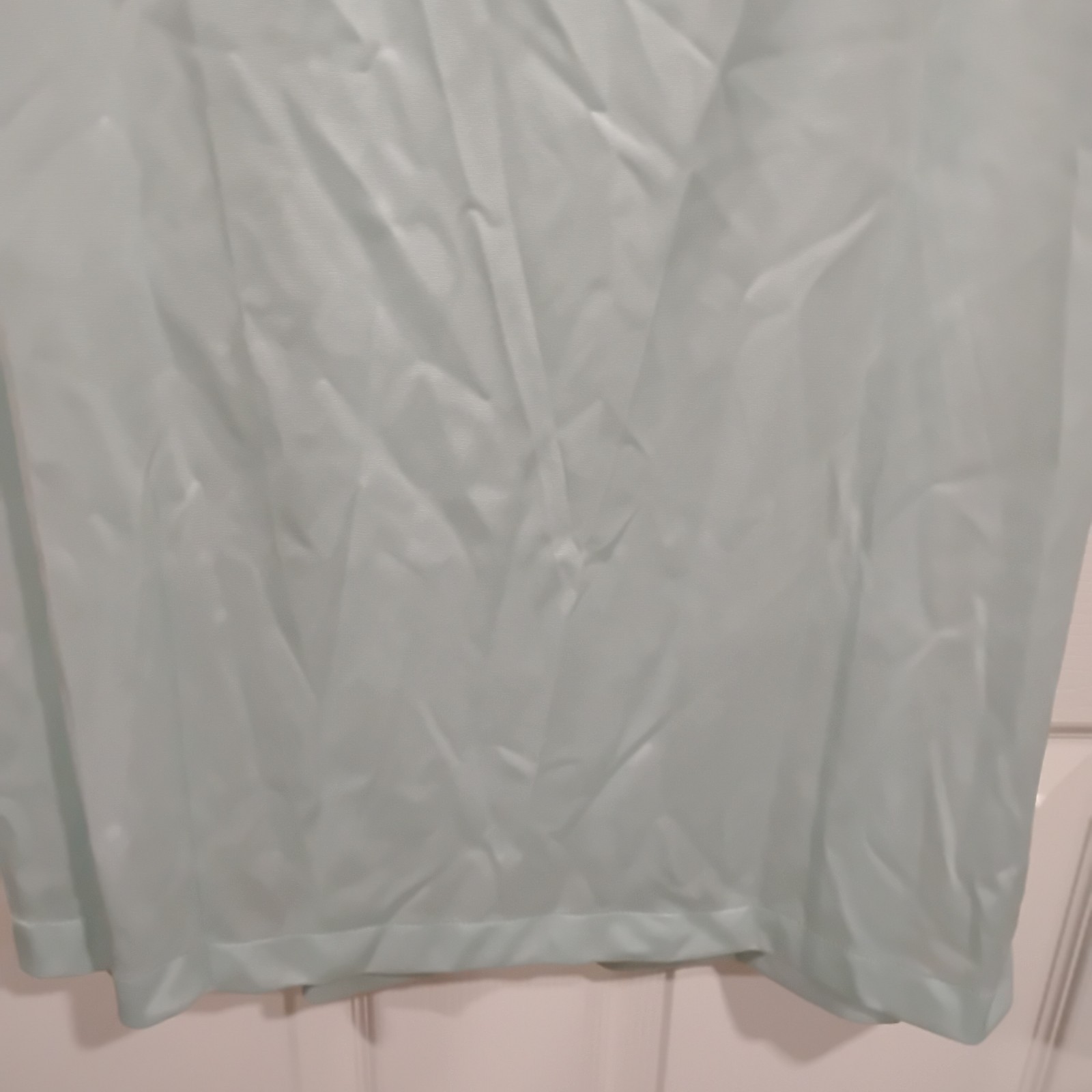 Vintage Vanity Fair Light Blue Silky Nightgown Size Large Lace Trim Midi