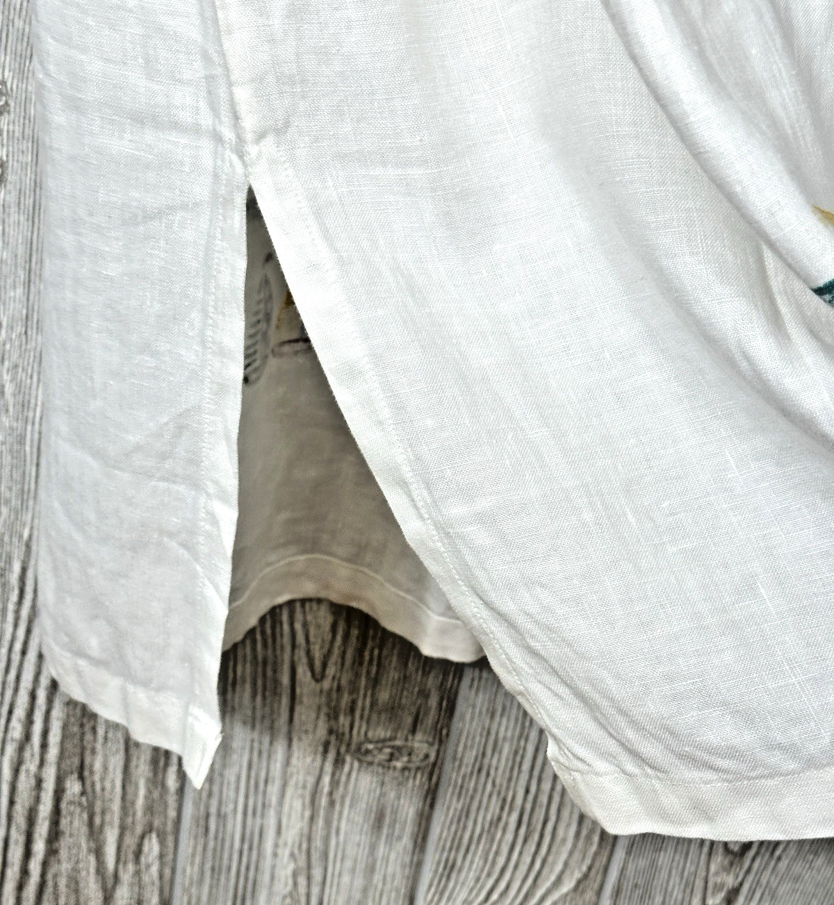 VTG Alexandria Pierce White Cloud Linen Blouse & Skirt Set Medium Hand Painted
