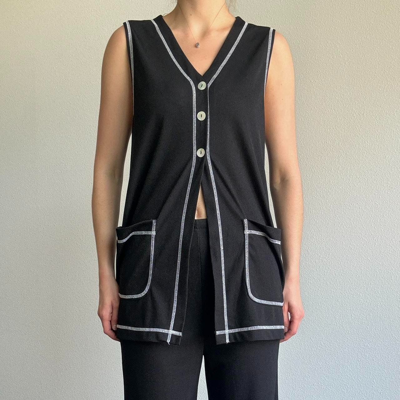 Vintage 80’s black two piece matching set with contrast stitching