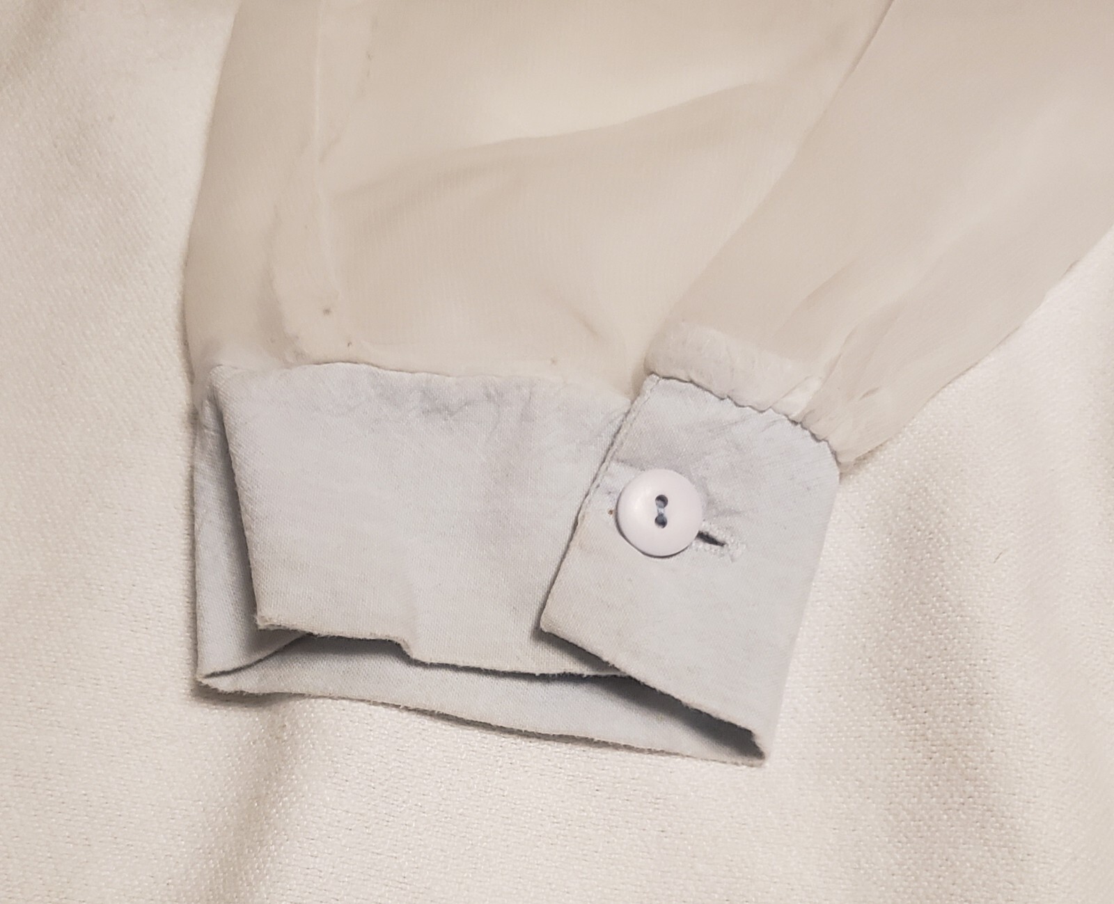 1990s Expose Button-down Shirt XL Light Blue Soft Denim / White Sheer