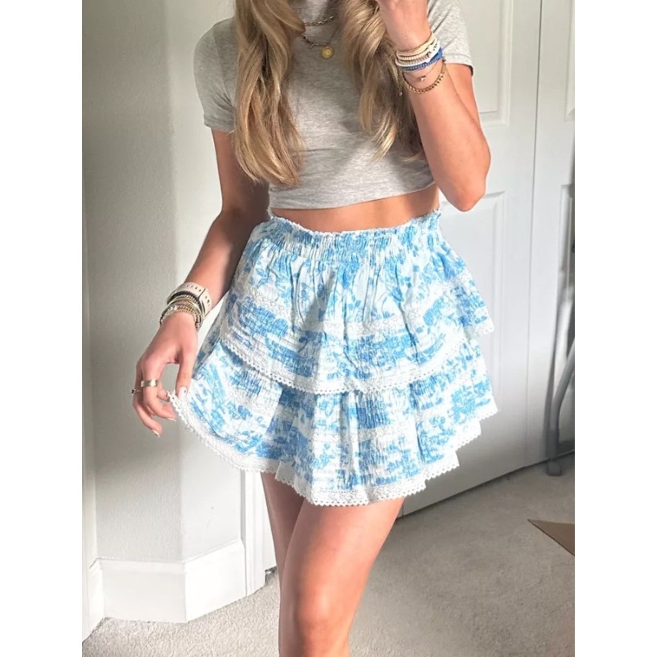Aerie NWTs Rockin Ruffle Coastal Granddaughter Skirt Vacation Nantucket Cape Cod