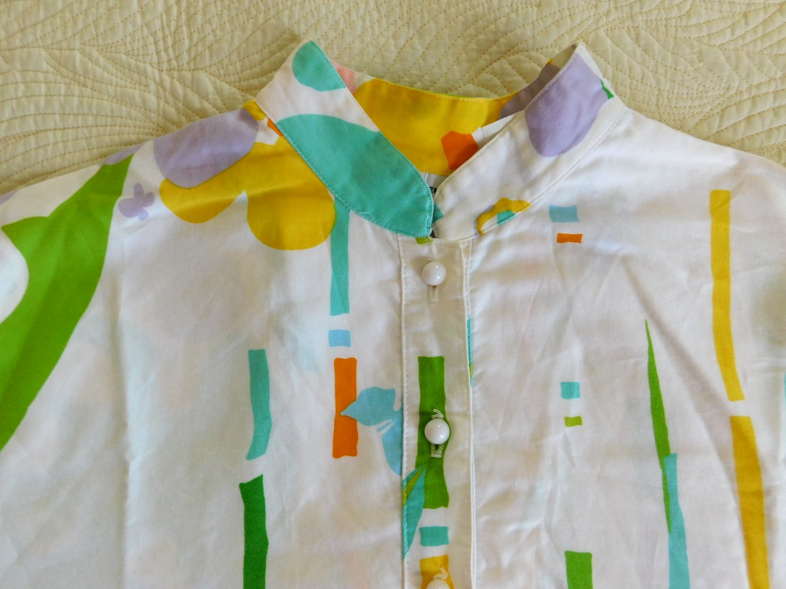 VTG Catherine Ogust Penthouse Gallery mod Sakura, bamboo & butterfly shirt dress