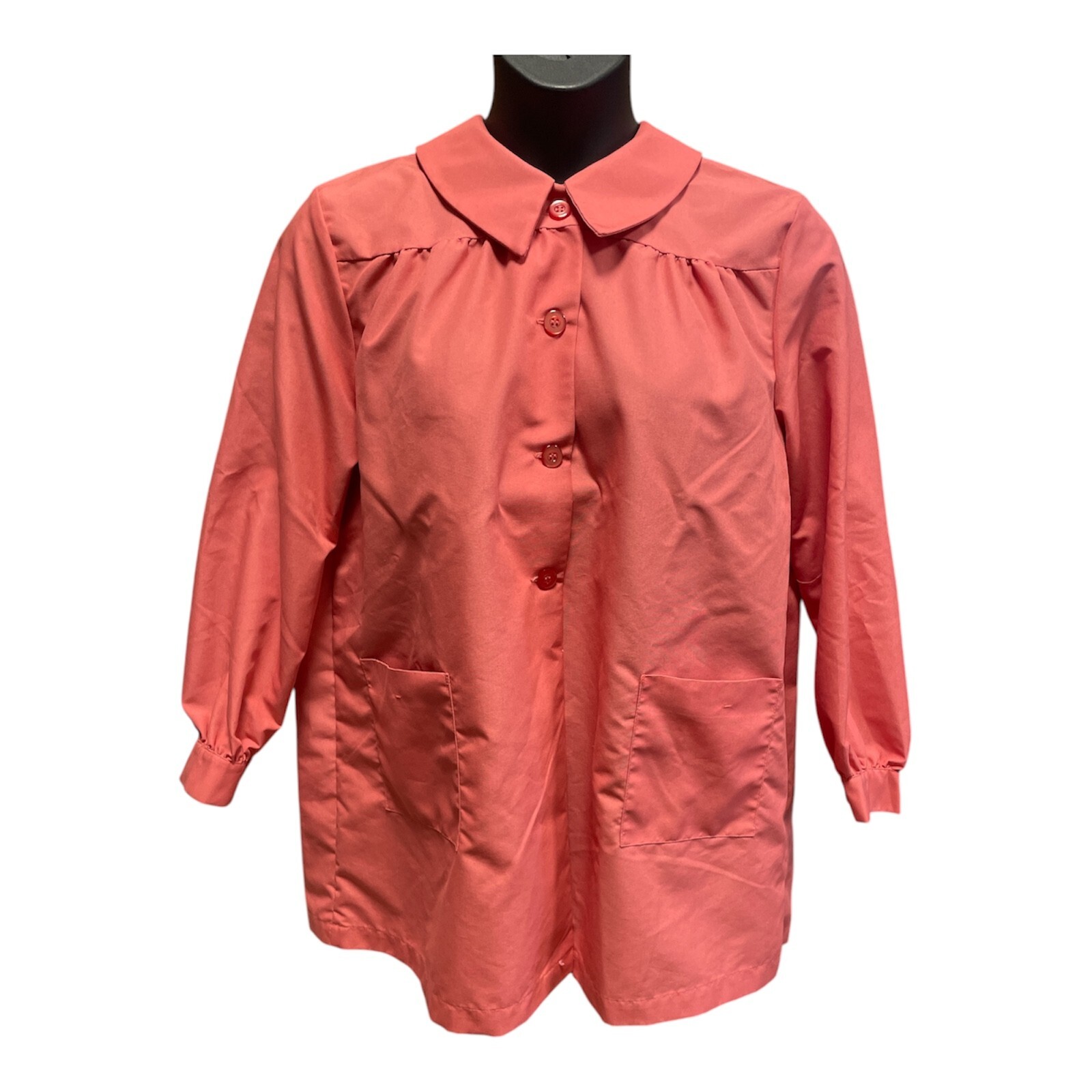 Vintage Angelica Uniform Smock Jacket Pink Volunteer Candy Striper LARGE