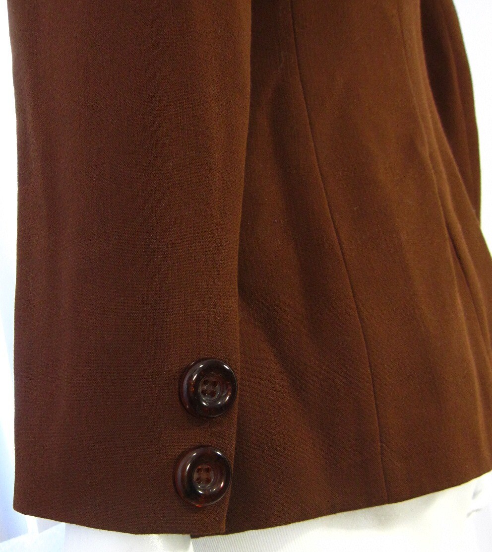 Collection Allumette A.C Paris Vintage Long Sleeve Blazer Sz T2 Solid Brown