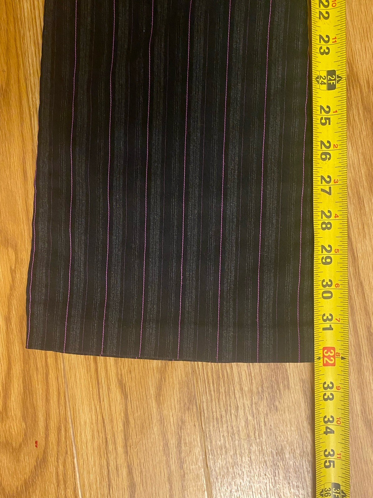 Vintage 90’s Charlotte Russe Size 5 Black Purple Striped Skinny Bell Bottom Pant
