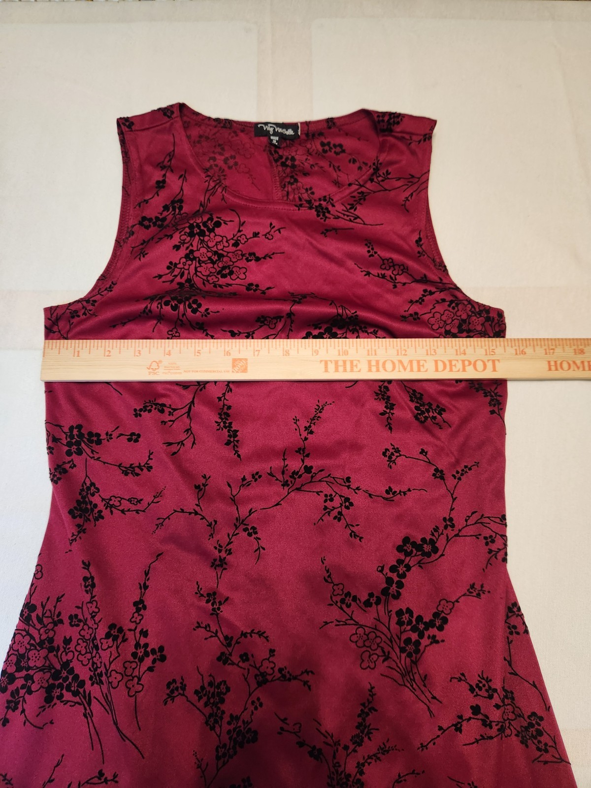 Vintage 90s My Michelle Red Dress w/ Cherry Blossom Pattern sz. Medium Grunge