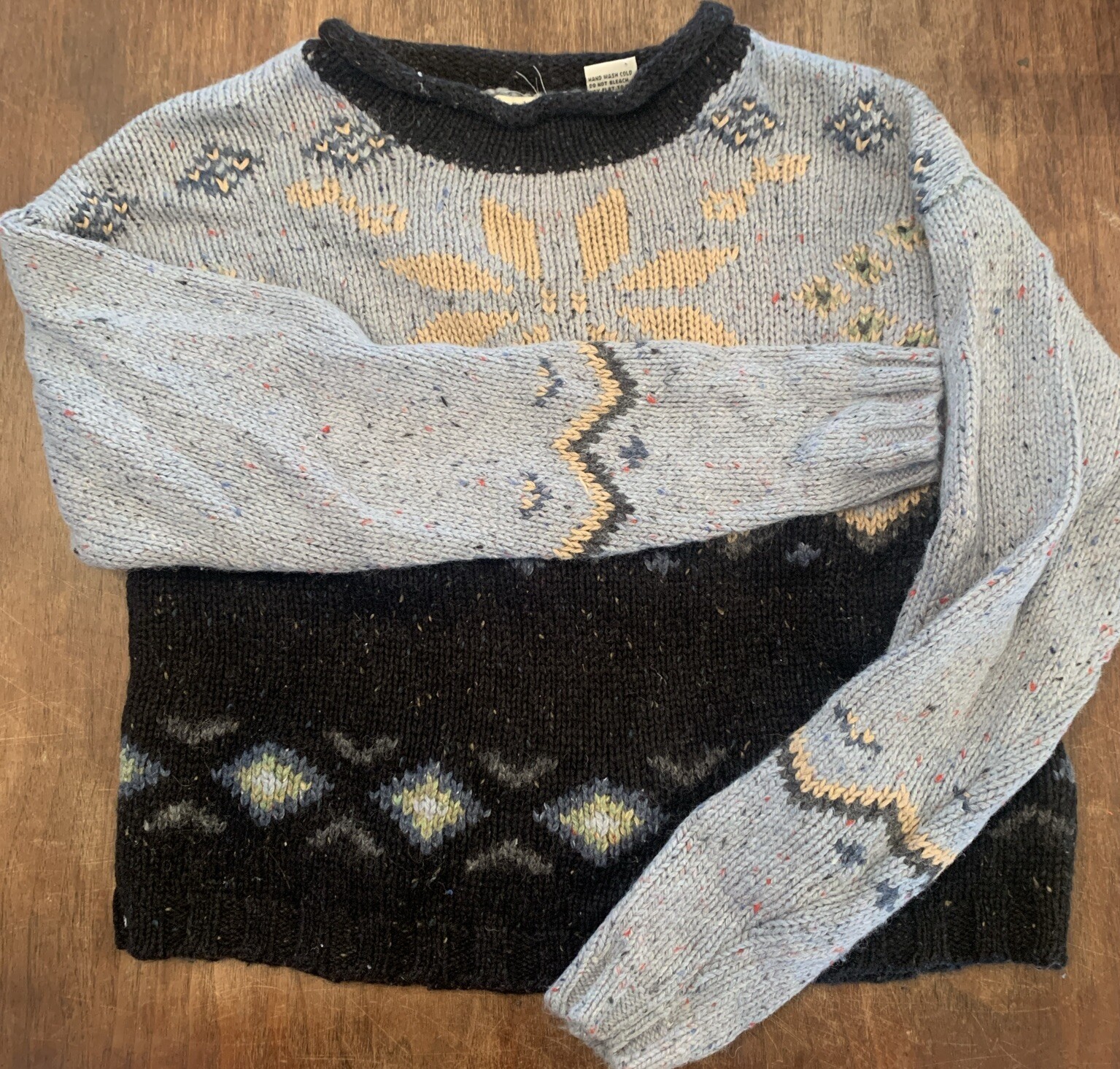 Vintage Sixty-two-East Cropped Sweater 62E Sz Small Pattern Snowflake