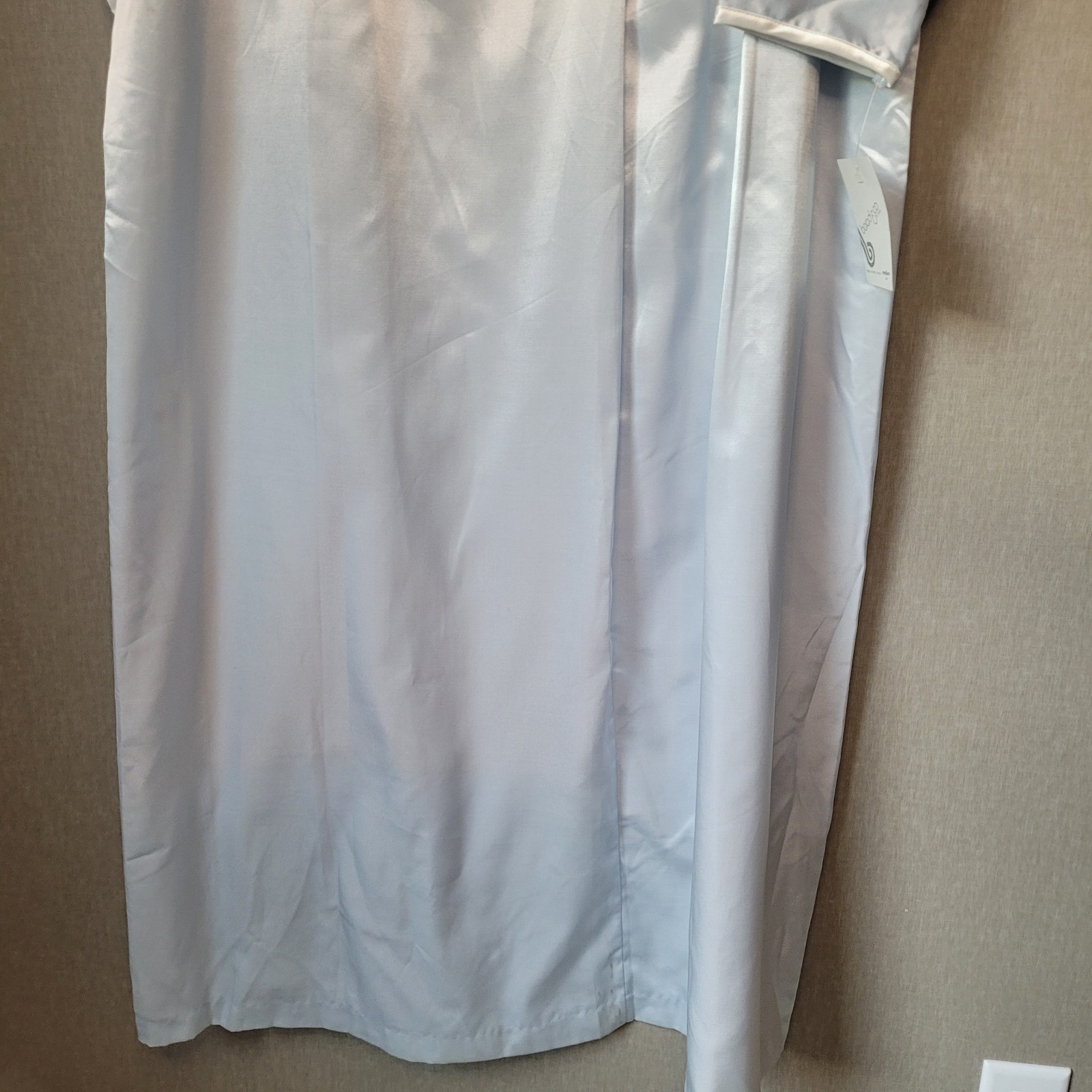 Vintage Barad & Co NWT Satin Brushed Cotton Nightgown M Blue Pleated Maxi