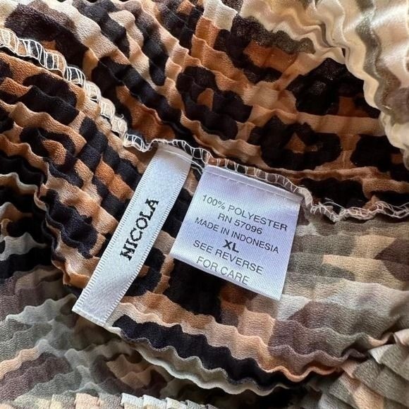 Nicola Leopard Print Popcorn Top Vintage Y2K Crinkle Stretch Tank XL