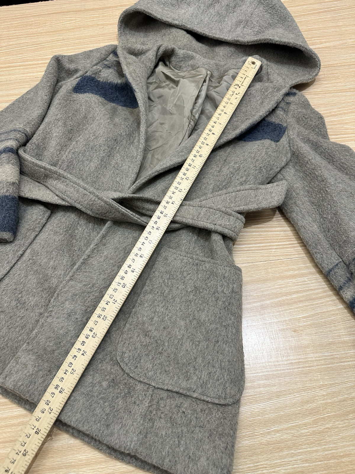 Vintage 1960’s Southwest Belted Hooded Wool Coat Size Women’s Small