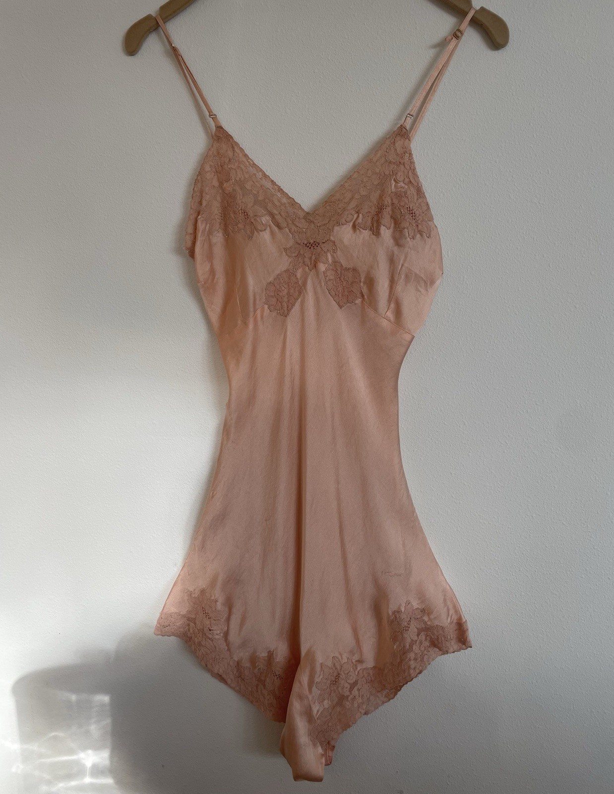Vintage 1930s 30s Silk Lace Lingerie Playsuit Teddy Romper Kiki De Montparnasse