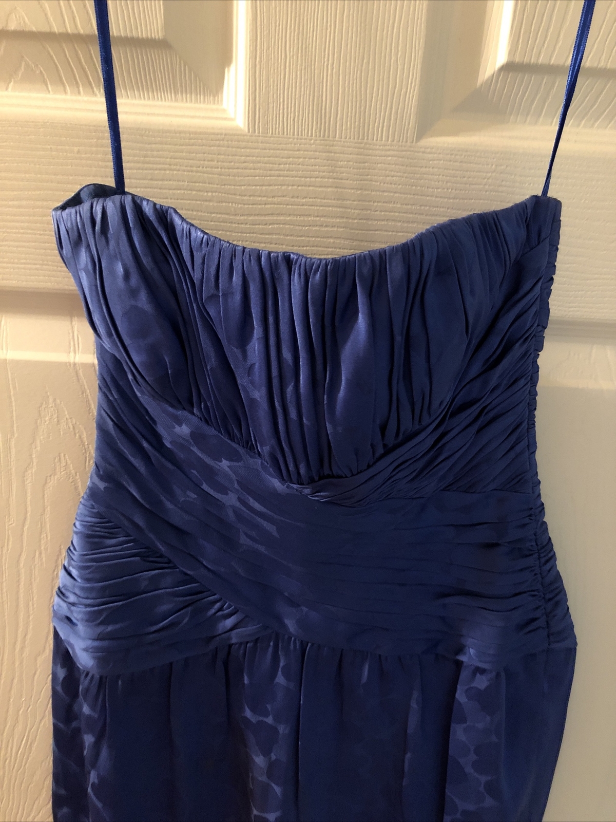 Vintage St Gillian Silks Elegant Petite Blue Strapless 100% Silk Dress Sz 2