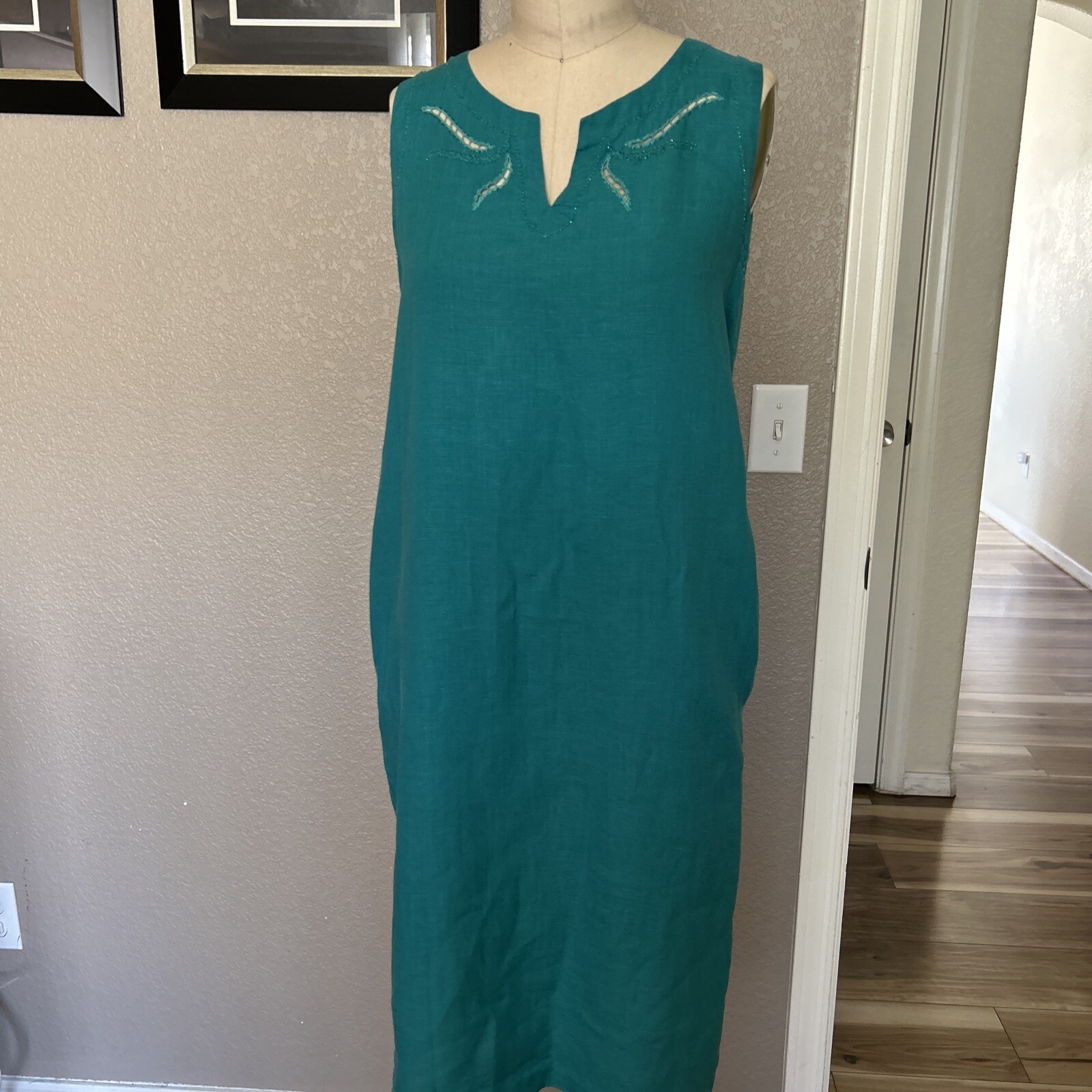Annalisa Ferro Made In Italy Dress Aqua Color European Size 42 USA 6