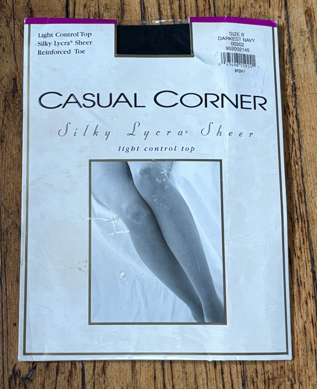 Vintage Casual Corner Pantyhose Silky Lycra Sheer Darkest Navy Size B