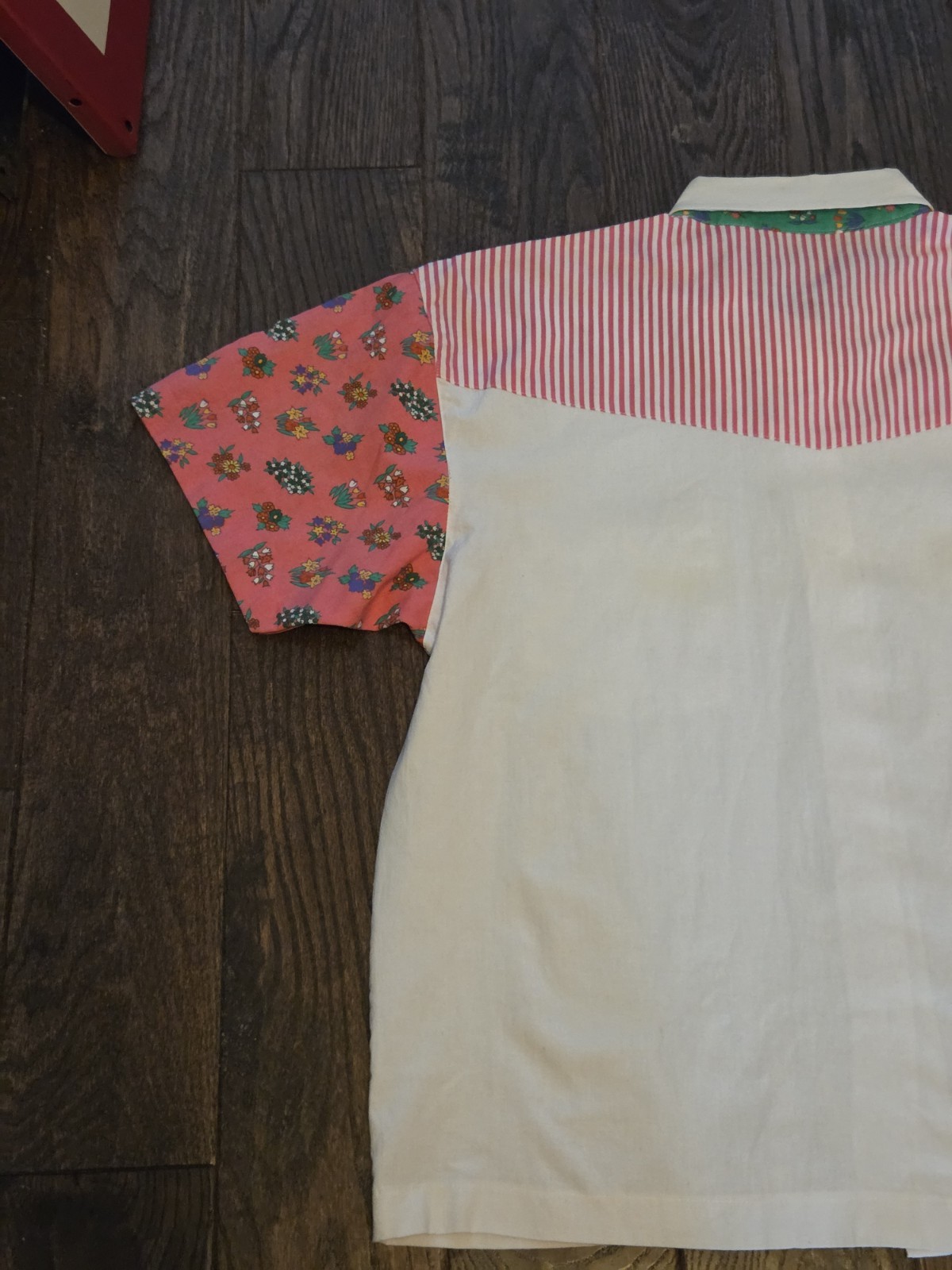 Vintage Gitano Floral Colorblock Button Front Womens Large 90s Cotton Oversized