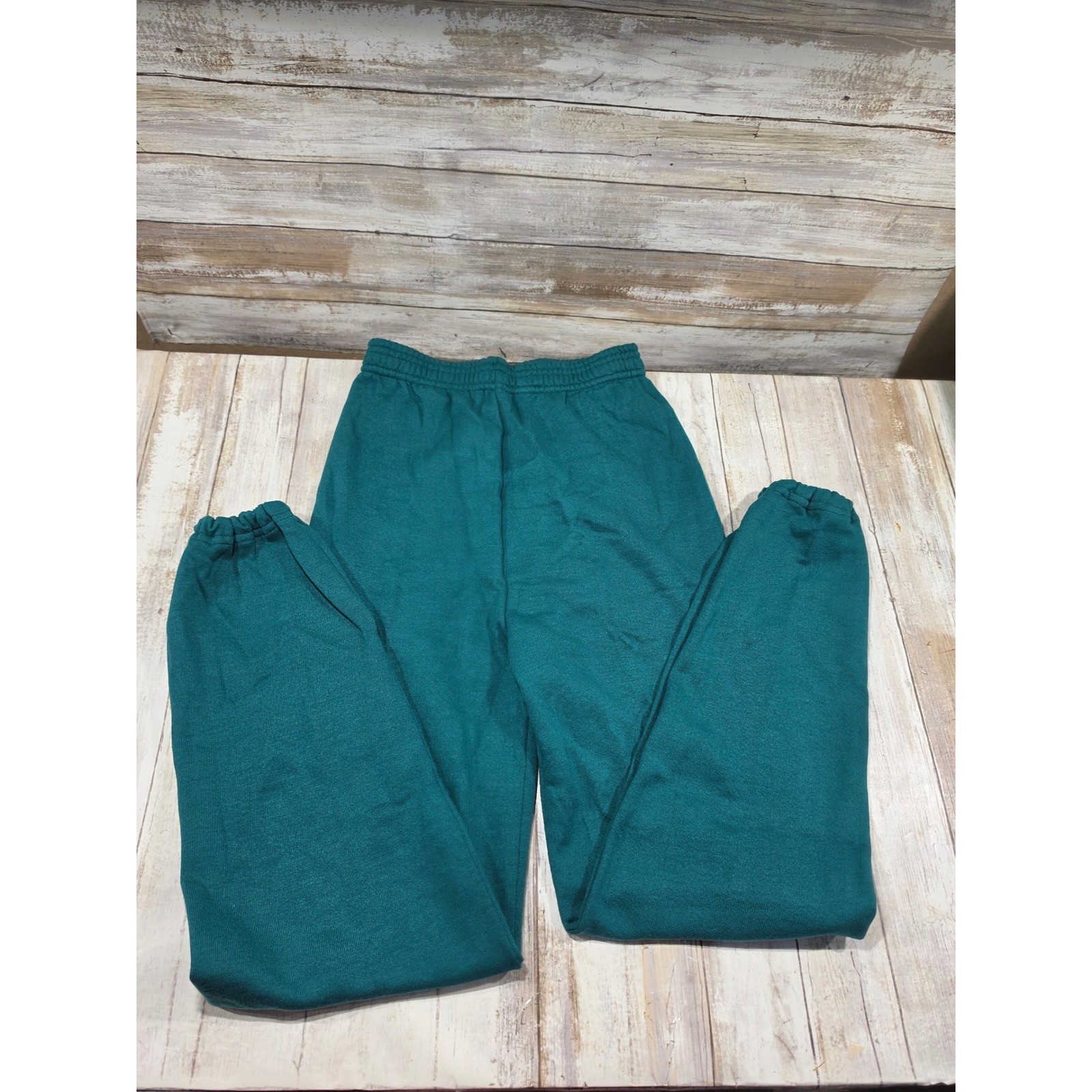 Vintage Jerzees Teal Green Sweatpants Joggers Made in USA Large 12-14 High Waist