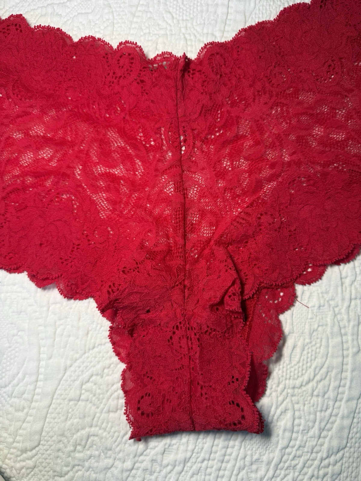 Victoria’s Secret 2002 Red Lace M Boyshort Panty RARE Vintage Oldschool