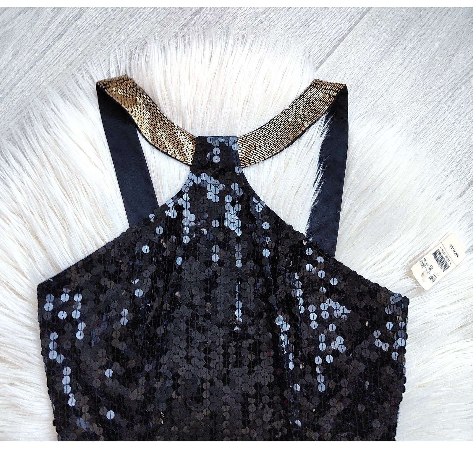 New Vintage Y2K Niteline Sequin Cocktail Dress Roufogali Stretch Prom Formal 10