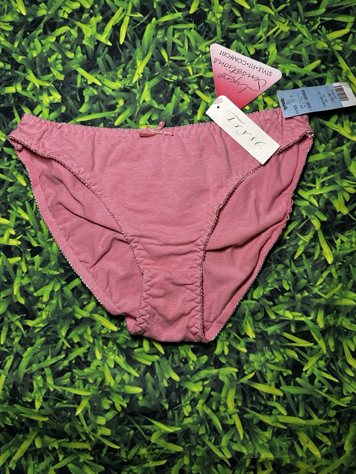 Vintage 90s NWT Tryst Pink Cotton Lycra Panties Size 6 Medium Classic Cute