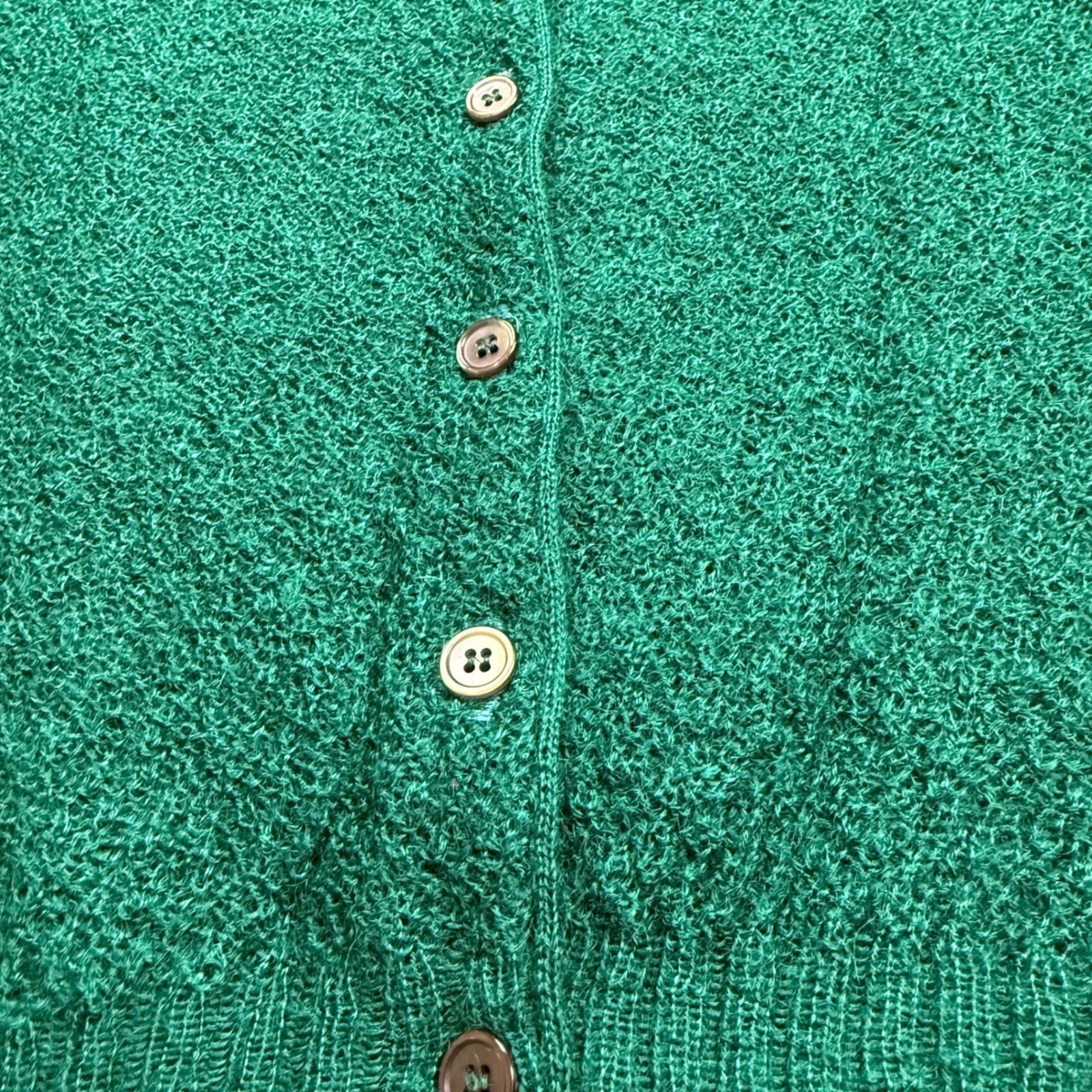 Bobbie Brooks Vintage Mohair Wool Blend Cardigan Sweater Green Made in USA Med