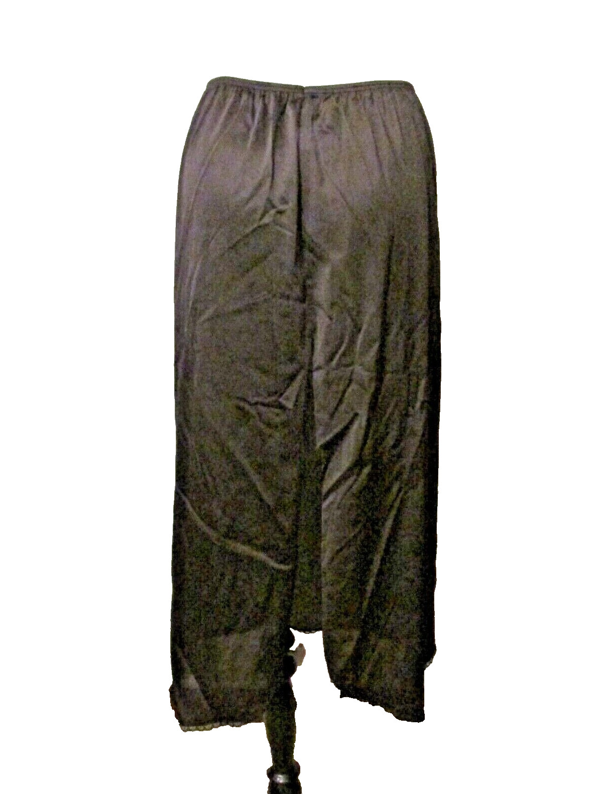 Vassarette 11-122 Black Silky Nylon Lace Trim 32″ Half Slip Petticoat M USA made