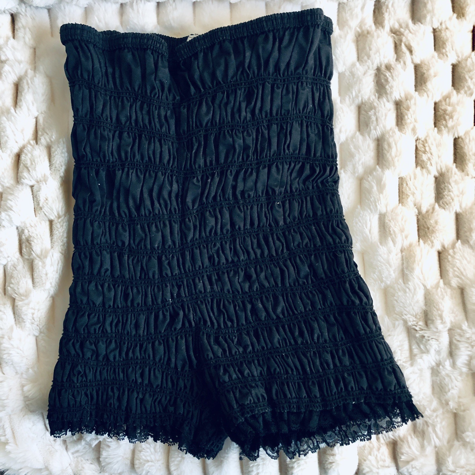 Vtg Malco Modes Black Square Dance Pettipants Ruffled Sissy Pants Rockabilly XL